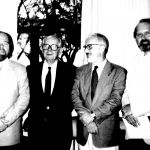a partir da esquerda, Jacques Marcovitch, Alberto Carvalho da Silva, Carlos Guilherme Mota e Umberto Cordani